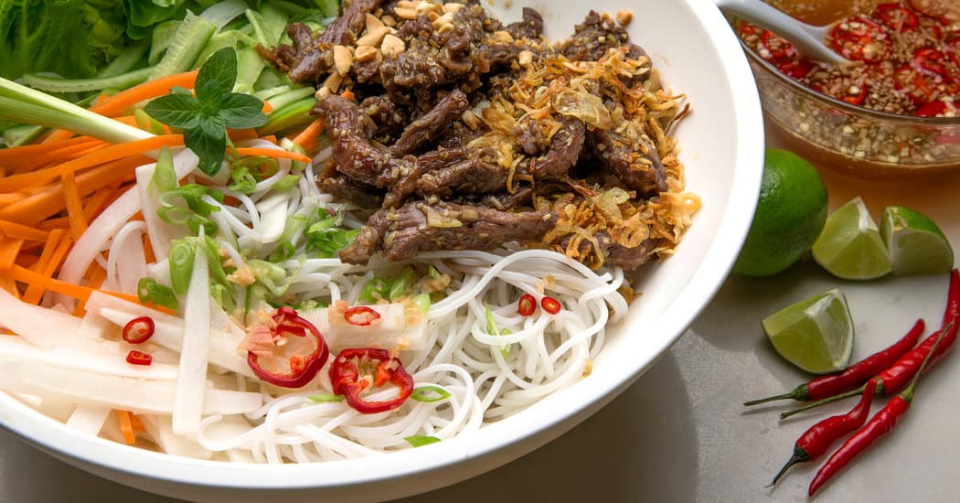 Vietnamese Lemongrass Beef and Noodle Salad